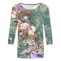 Ljetna ušteda! Tofotl ljetni vrhovi za žene rukave o-vrat casual mahune modne cvjetne tiskane udobne