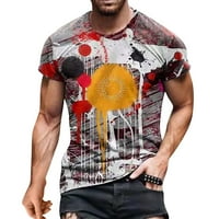 IOPQO muške košulje muške ljetne ležerne prilike 3D tiskane kratkih rukava s kratkim rukavima TOP majica