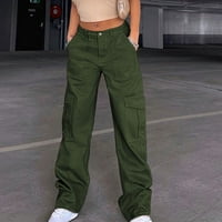 Teretne hlače za žene visoke struk casual pantalone Baggy ravne široke pantalone za noge Y2K Streetwear