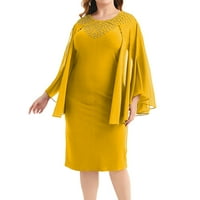 Dyfzdhu ljetne haljine za žene Nova dama Elegantni pletenje čipke Cape haljina plus veličina modni tisak