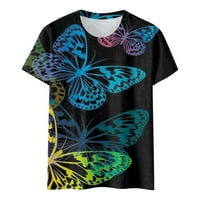 Ženske majice cvjetno tiskano tiskano majice kratki rukav O-izrez Plus size Ljetna tunika Proljeće Dressy