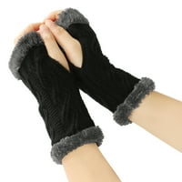 Zimske rukavice za muškarce žene, žene zimske ručne ruke toplije čvrste pletene rukavice s kratkim rukavicama