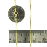 Nuragold 14k žuti zlatni čvrsti kubanski privjesak za lančane veze, ogrlica od lanaca, Dainty Womens nakit 16 - 24
