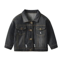 NSENDM Toddler Winter Jackets 4t Jesen zimska jakna dugih rukava Bluza Bluza BLYS Black Kratki mjesec