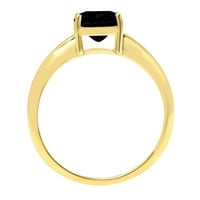 2.5ct jastuk Crk crni prirodni ony 18k žuti zlatni graviranje izjava bridalna godišnjica Angažovanje vjenčanog pasijansa Veličina prstena 5,25