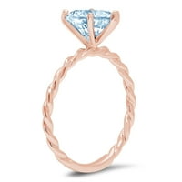 2.0ct Heart Cut plavi simulirani dijamant 18k ružičasto zlato Angažovane prstene veličine 7,5
