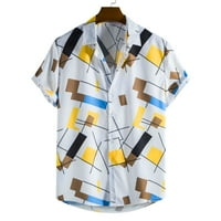 DMQupv haljine za muškarce casual modne gornje košulje s tiskanim gornjom košuljom Ležerne ljetne kratkih