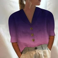 Ljetni vrhovi za žene kratki rukav bluze Redovne fit t majice pulover tees vrhovi prugaste majice V