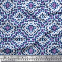Soimoi Silk tkanina Aztec Kilim Ispis tkanina sa širokim dvorištem