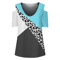 Kakina S slatke košulje za žene plus veličine Ljeto tisak kratkih rukava V-izrez bluza plus plaža svijetlo