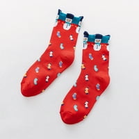 Miayilima papuče s čarapama Ispisano Zabava šarene svečane posade Kozne čarape Žene maštoviti Božićni