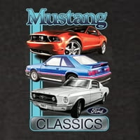 Divlji Bobby Mustang Ford klasika Automobili i kamioni Žene TRI-Blend Racerback Tank, vintage crna,