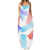 Miayilima Ljetne haljine za žene Ženska haljina Digitalni print Multi Color Lines Camo Ispiši labavi