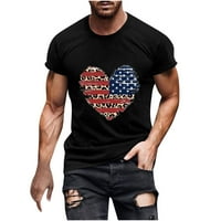 STAMZOD BLACK T majice za muškarce Casual Okrugli vrat Popularno 3D digitalna zastava Štamparija Pulover