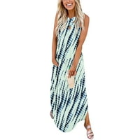 Rovga haljine Ženska Ležerna Cvjetna labava duga haljina Crisscross Split Maxi haljina Summer Beach