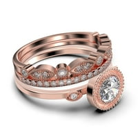 Prekrasna umjetnost Nouvea 2. Round Cut Diamond Moissite zaručni prsten, Boho moissinite vjenčani prsten,