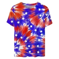 Košulje za žene 4. jula Dan neovisnosti Ležerni labavi patriotski tee vrhovi Ljeto Trendy Star Striped