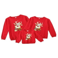 Božićni podudarni porodični džemperi Reindeer Ispiši pulover s dugim rukavima Gornja ružna majica za