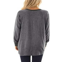 Ženska kontrastna boja Slouchy COSY džepni duks Tunički pulover