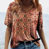 Ženska ljetna majica pamučna cvjetna karatna polovica košulja za blube s rukavima
