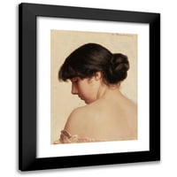 Walter Blackman Black Modern Framed Museum Art Print pod nazivom - Žena sa prekrivenim kosom