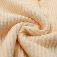 Jeseni džemper za žene rebrasti pleteni džemperi Čvrsti džemper s dugim rukavima V izrez rever navratnik