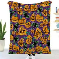 Halloween Dekorativni pokrivač-mjesec i metla sa zvjezdanim noćnim pokrivačem za spavaću sobu dnevni boravak indie decr wxh, # 322