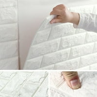 23.6in 23.6in Bijela cigla 3D zidne ploče od opeke od opeke kore i lijepljenje za dnevnu sobu za spavanje