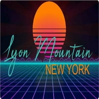 Lyon Mountain New York Frižider Magnet Retro Neon Dizajn