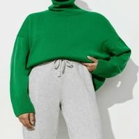 Duks turtleneck toplo pulover Top prevelizirani povremeni labavi pleteni džemper