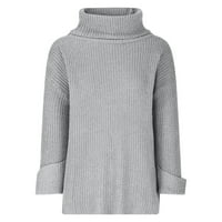 Voncos ženske kornjače za žene prevelicirani čišćenje - dugi rukavi pulover pulover u boji