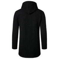Todqot muški džemper kaput- Oplata sa kapuljačima tople casual duge jakne za muškarce crni xxl
