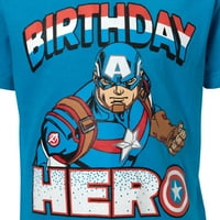 Marvel Avengers Captain America Birthday Little Boys Majica Majica Toddler do Big Kid