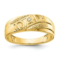 14k žuti zlatni prsten za prsten tematik muški dijamantski krug, veličina 5