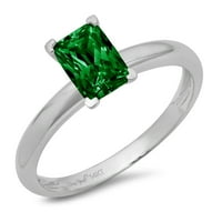 1ct smaragdni rez zeleni simulirani smaragd 18k bijeli zlatni godišnjica Angažovane prstene veličine