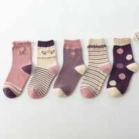 Cleance 5pairs Dječje čarape Slatka ispis djece srednje cijevi čarape za prozračnost tople čarape