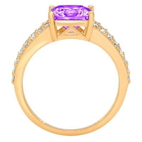 2. CT briljantna princeza Clear Simulirani dijamant 18k žuti zlatni pasijans sa Accentima prsten sz 4,25