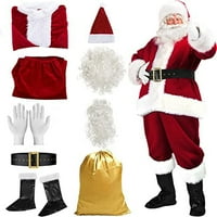 Muški santa Claus kostim set za odrasle Deluxe Santa Claus odijelo za božićnu odjeću
