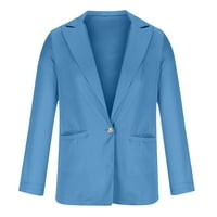 Blazers za žene plus veličine čišćenje ženske dame, čvrste odlične jakne na ovratniku Dugi rukav kaput