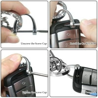 Pletetirani taster set D oblik automobila Ključni prstenovi pom pom Carabiner Clip Bear Crystal ključ