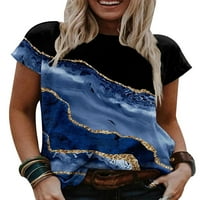 Ženska kratki rukav gradijentna boja pulover majica
