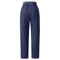 WHLBF tajice za žene plus veličine, ženske proljeće i boje elastične struke pamučne gaćice casual pantalone