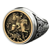 Vintage Style Trend Muška prstena Snažna legura Saint George Portret Rimljani vojnik prsten za prstenje