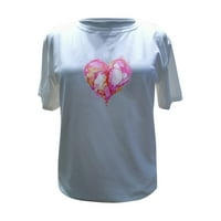 Honeeladyy uštede Žene Romantična košulja za Valentinovo, šareni oblik cvijeća za srce, za odmor volim