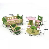 Drvena kućna kuća nameštaj-Baby Girl Boy Play House Kuhinja Kuća od brvnara Namještaj minijaturni dodaci