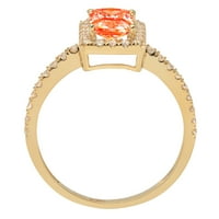 1.86ct smaragdni rez crveni simulirani dijamant 14k žuti zlatni godišnjički angažman halo prstena veličine