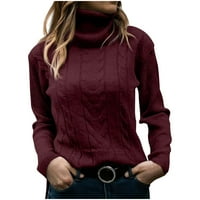 Ženska klirens džemper Ženski s dugim rukavima visoki vrat Ležeran modni pulover džemper