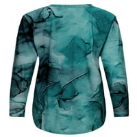 REJLUN dame majica dugih rukava od listova od tiskane majice 3D digitalni tunik bluza geometrijski dnevni