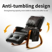 Komforna kožna stolica za ljuljanje, ležaljka sa vibracijskim masažom i funkcija grijanja za opuštanje