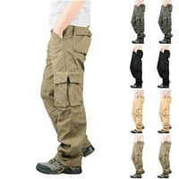Sawvnm Muške teretne hlače Slim Multi džep ravne pantalone na otvorenom sportove kombinezone hlače na